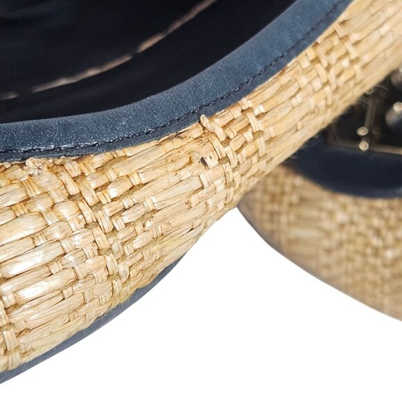 Tory Burch Women Raffia Flats Black 8M Coastal, Old Money, Clean Girl Flawed - Picture 8 of 12